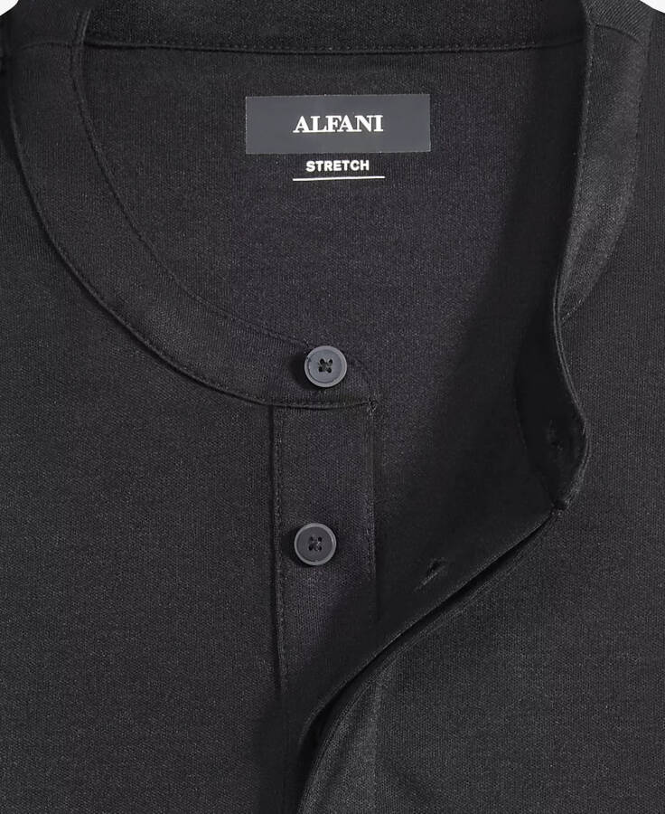 Men's Alfatech Solid Henley, Created for Modazone Deep Black - 3