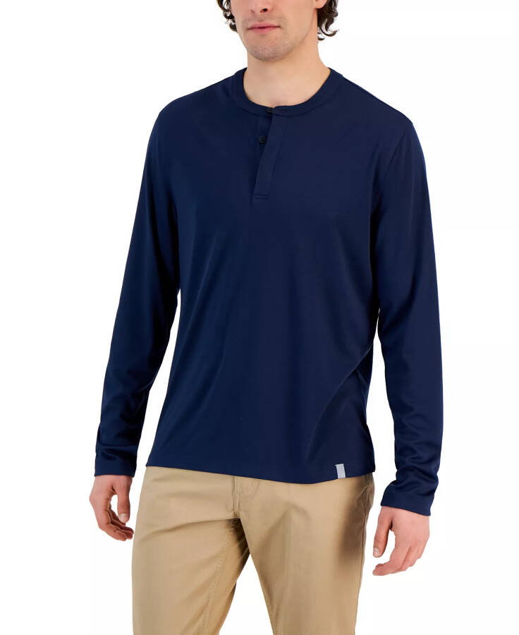 Men's Alfatech Solid Henley, Created for Modazone Neo Navy - 5