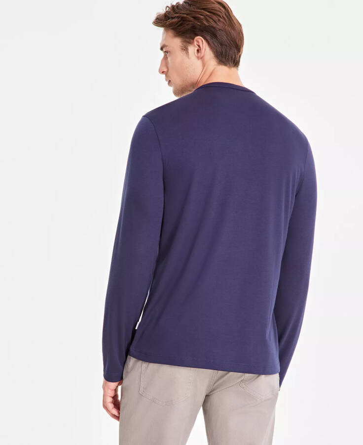 Men's Alfatech Solid Henley, Created for Modazone Neo Navy - 2