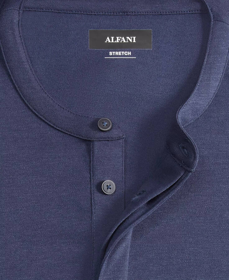 Men's Alfatech Solid Henley, Created for Modazone Neo Navy - 3