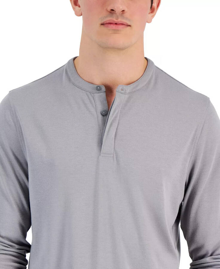 Men's Alfatech Solid Henley, Created for Modazone Storm Gray - 3