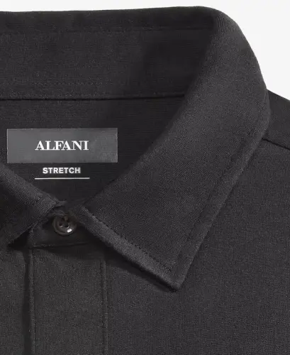Men's AlfaTech Stretch Solid Polo Shirt, Created for Modazone-Deep Black - 4