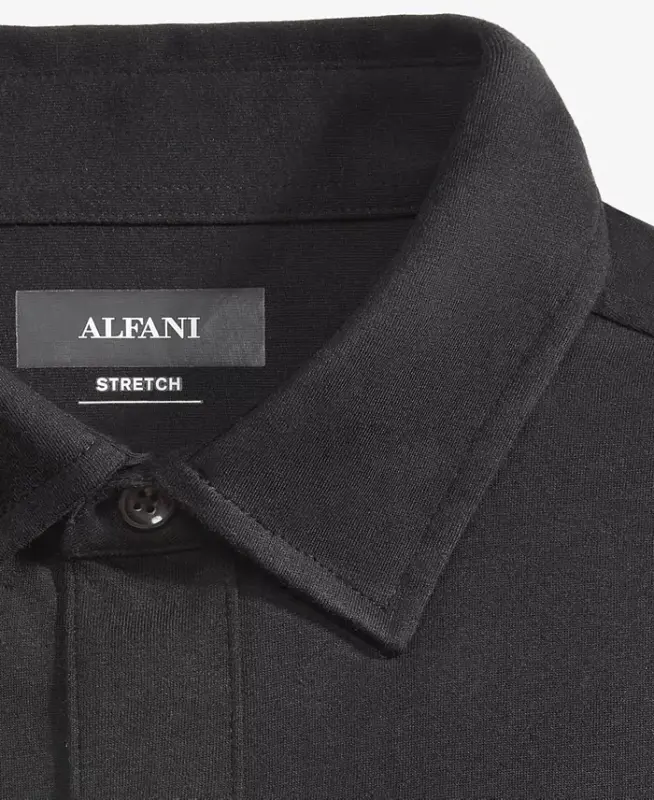 Men's AlfaTech Stretch Solid Polo Shirt, Created for Modazone-Deep Black - 4