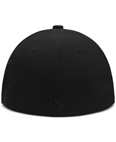 Men's Alloy Solid Color Cat Logo Stretch Fit Cap - Black - 007 - 3