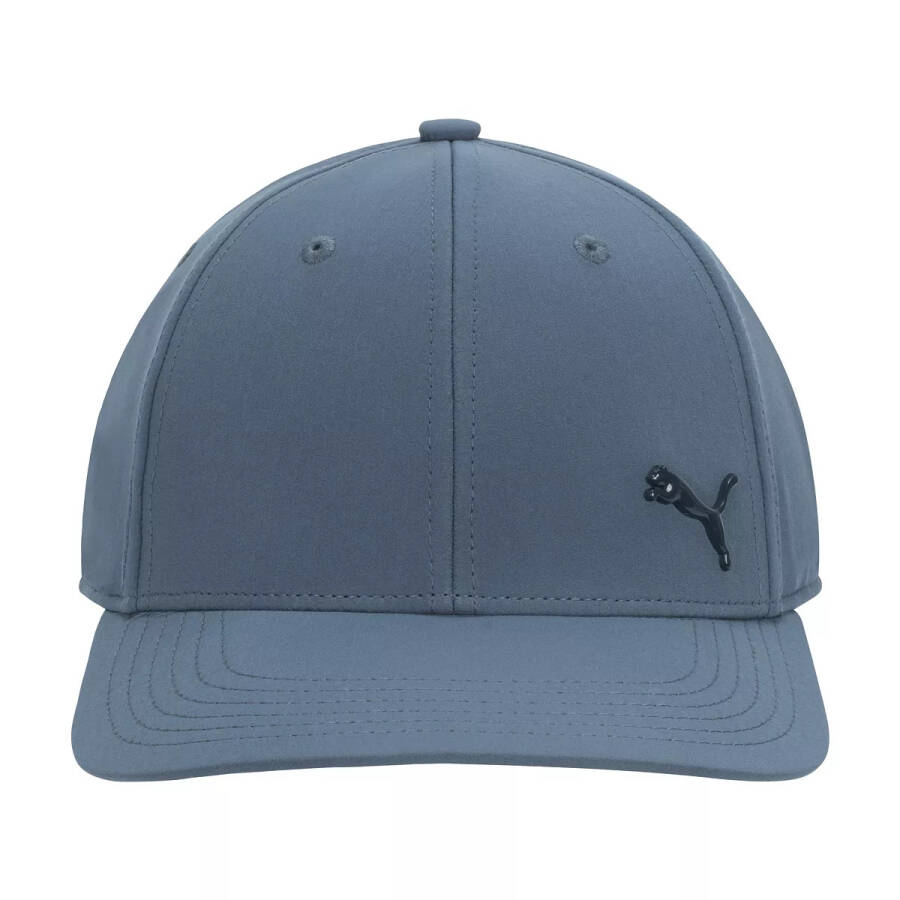 Men's Alloy Solid Color Cat Logo Stretch Fit Cap Grey/blue - 1