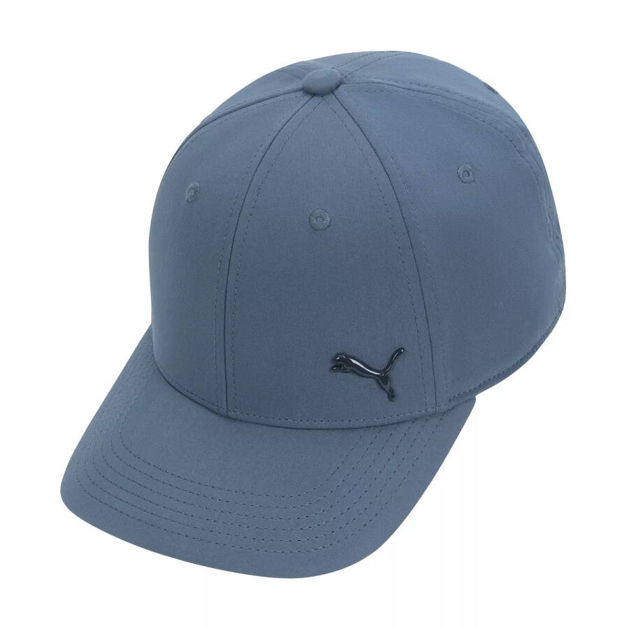 Men's Alloy Solid Color Cat Logo Stretch Fit Cap Grey/blue - 4