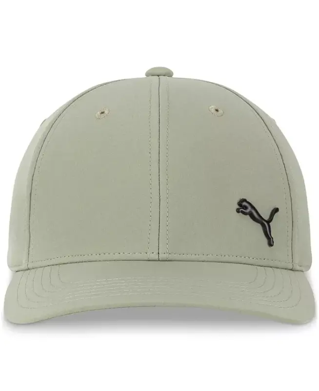 Men's Alloy Solid Color Cat Logo Stretch Fit Cap - Lite Pastel Green/Lux Army/Black - 1