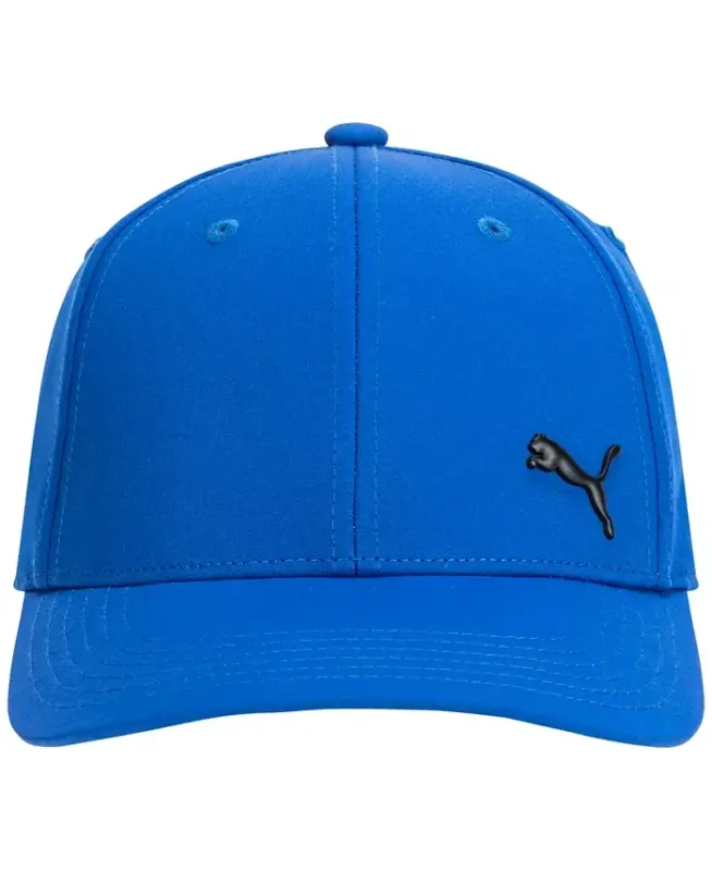 Men's Alloy Solid Color Cat Logo Stretch Fit Cap - Mountain Blue - 1