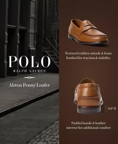 Men's Alston Leather Penny Loafers-Tan - 6