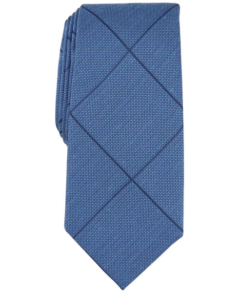 Men's Amber Grid Tie, Created for Modazone Navy - 1