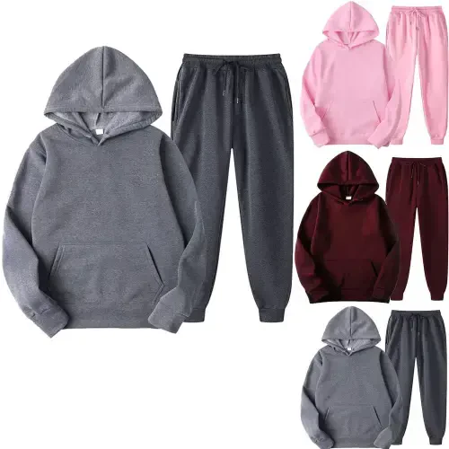 Men's and Women's Casual Sweatsuit Set Long Sleeve Hoodie and Pants Sport Sweat Suits 2 Piece Tracksuits Outfits - BLVB (1)