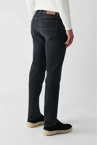 Men's Anthracite Berlin Jean Pants Distressed Washed Stretch Coated Slim Fit A32y3506 - 5
