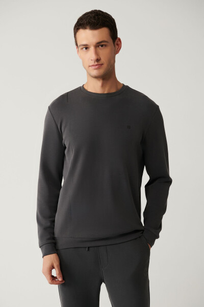 Men's Anthracite Bike Neck Sweatshirt - 7