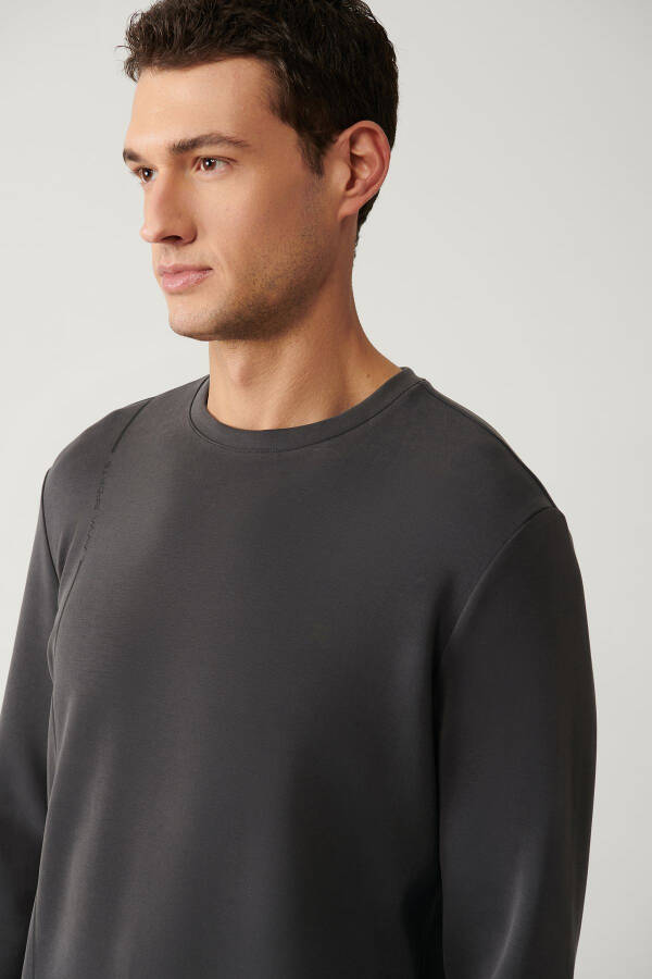 Men's Anthracite Bike Neck Sweatshirt - 8