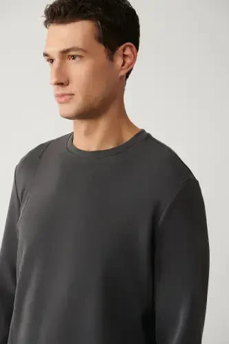 Men's Anthracite Bike Neck Sweatshirt - AVVA (1)