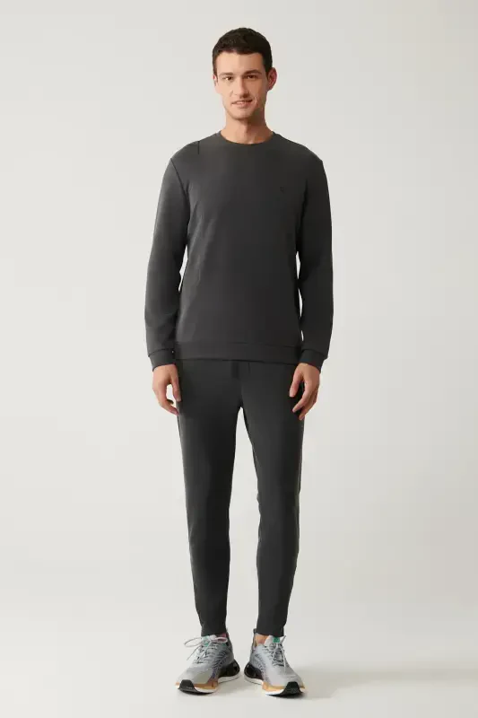 Men's Anthracite Bike Neck Sweatshirt - 6