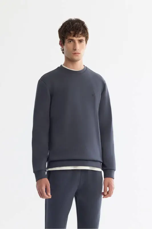 Men's Anthracite Crew Neck Sweatshirt - 1