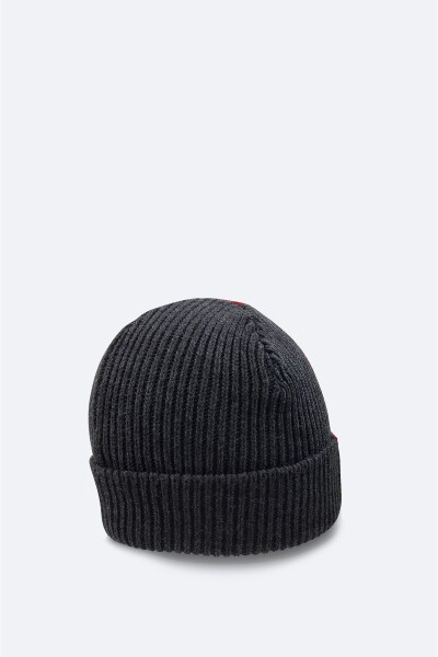 Men's Anthracite Embroidered Brim Beanie - 2