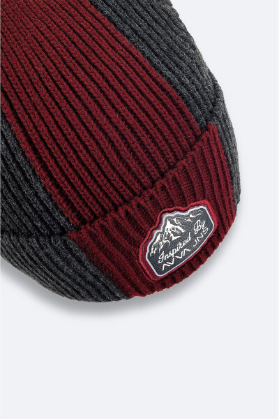 Men's Anthracite Embroidered Brim Beanie - 3