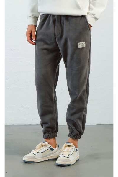 Men's Anthracite Fleece Oversize Sweatpants - 4