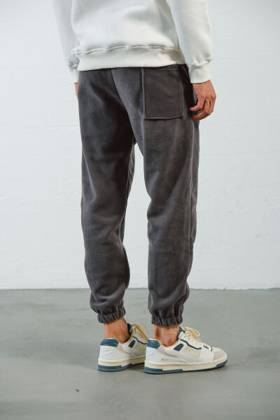 Men's Anthracite Fleece Oversize Sweatpants - 5