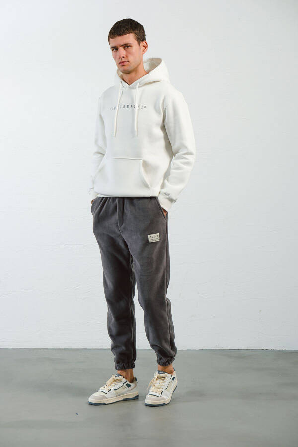 Men's Anthracite Fleece Oversize Sweatpants - 7