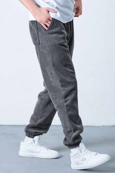 Men's Anthracite Fleece Oversize Sweatpants - 3