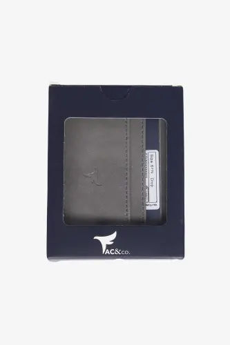 Men's Anthracite Gift Boxed Card Holder with Money Compartment - Anthracite - 4