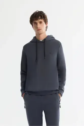 Men's Anthracite Hooded Sweatshirt - 1