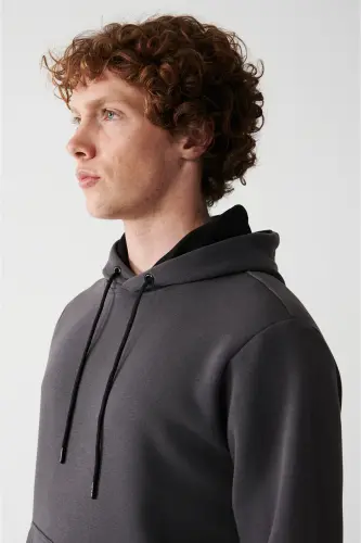 Men's Anthracite Hooded Sweatshirt - AVVA (1)