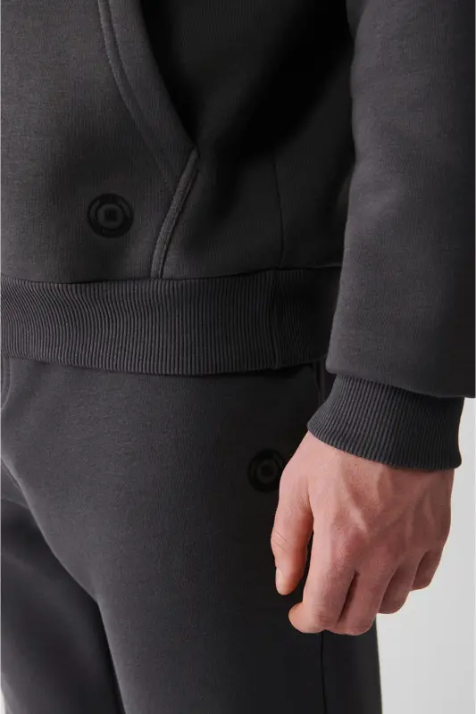 Men's Anthracite Hooded Sweatshirt - 3