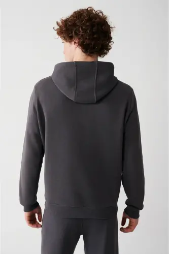 Men's Anthracite Hooded Sweatshirt - 4