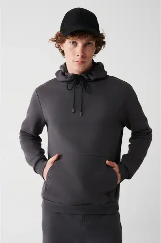 Men's Anthracite Hooded Sweatshirt - 5