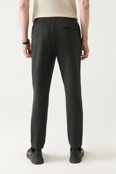 Men's Anthracite Jogger Pants with Side Pockets, Woven Drawstring Relaxed Fit B003005 - 18