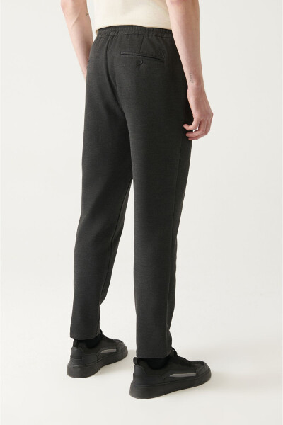 Men's Anthracite Jogger Pants with Side Pockets, Woven Drawstring Relaxed Fit B003005 - 19