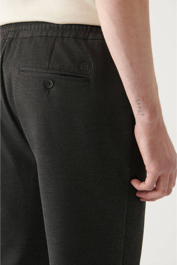 Men's Anthracite Jogger Pants with Side Pockets, Woven Drawstring Relaxed Fit B003005 - 21