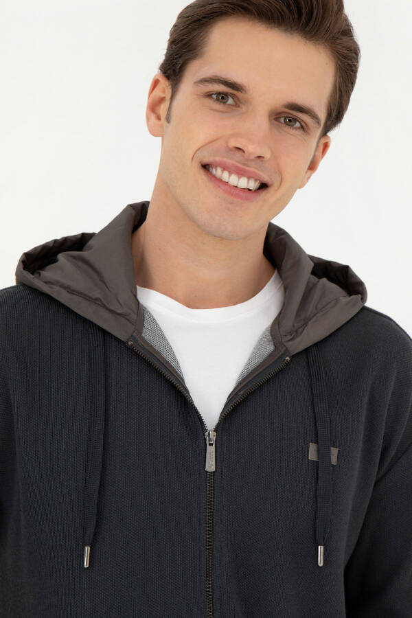 Men's Anthracite Knit Cardigan - 2