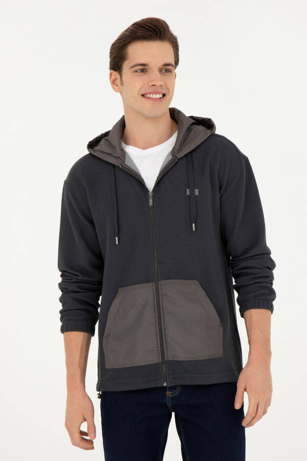 Men's Anthracite Knit Cardigan - 3