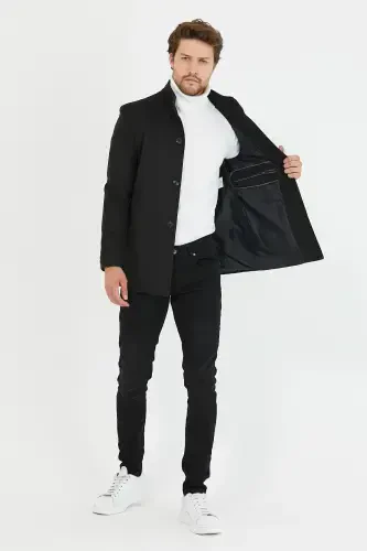 Men's Anthracite New Season Short Wool Coat-Anthracite - 3