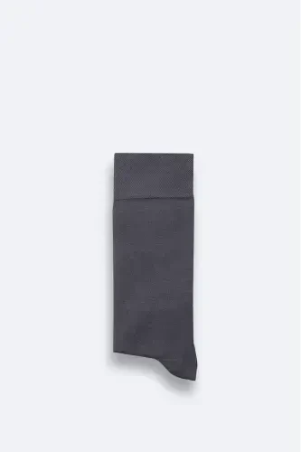 Men's Anthracite Plain Bamboo Sock B008505-Anthracite - 1