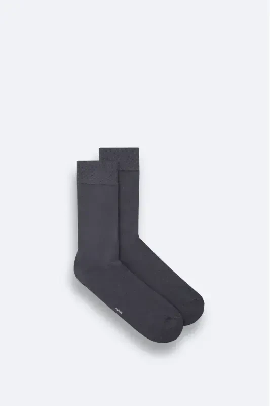 Men's Anthracite Plain Bamboo Sock B008505-Anthracite - 2