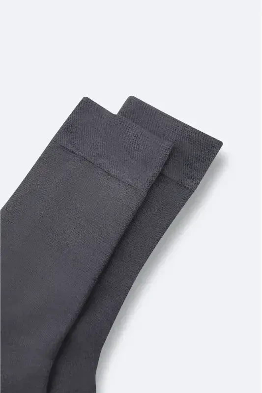 Men's Anthracite Plain Bamboo Sock B008505-Anthracite - 3