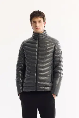 Men's Anthracite Puffer Jacket - 1