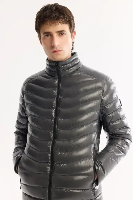 Men's Anthracite Puffer Jacket - 2