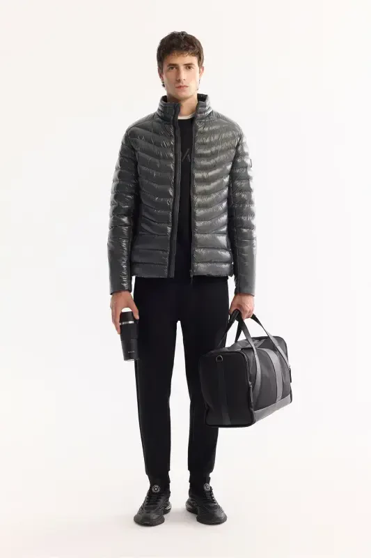 Men's Anthracite Puffer Jacket - 8