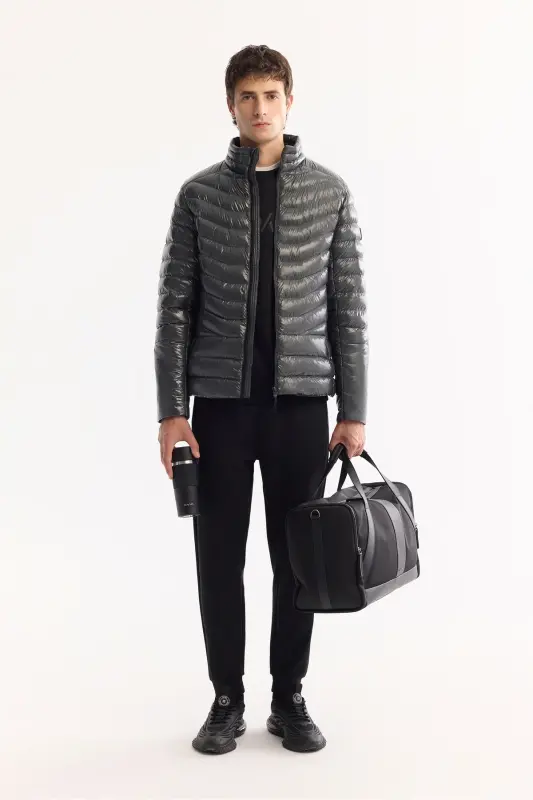 Men's Anthracite Puffer Jacket - 8
