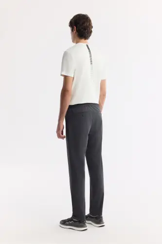 Men's Anthracite Relaxed Fit Elastic Waistband with Drawstring - 3