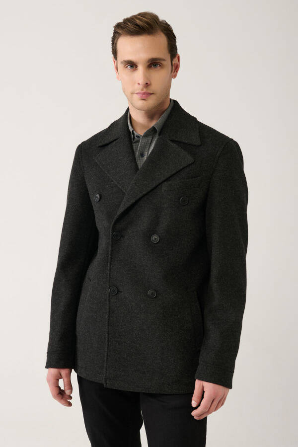 Men's Anthracite Short Coat - 9