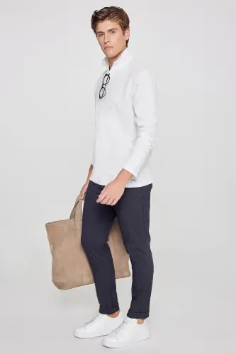 Men's Anthracite Slim Fit Comfort Fit Tie Waist Side Pocket Jogger Pants-Anthracite - 4