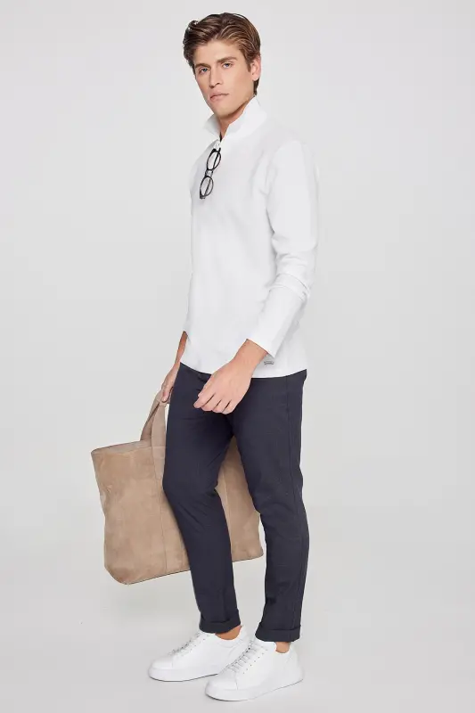 Men's Anthracite Slim Fit Comfort Fit Tie Waist Side Pocket Jogger Pants-Anthracite - 4